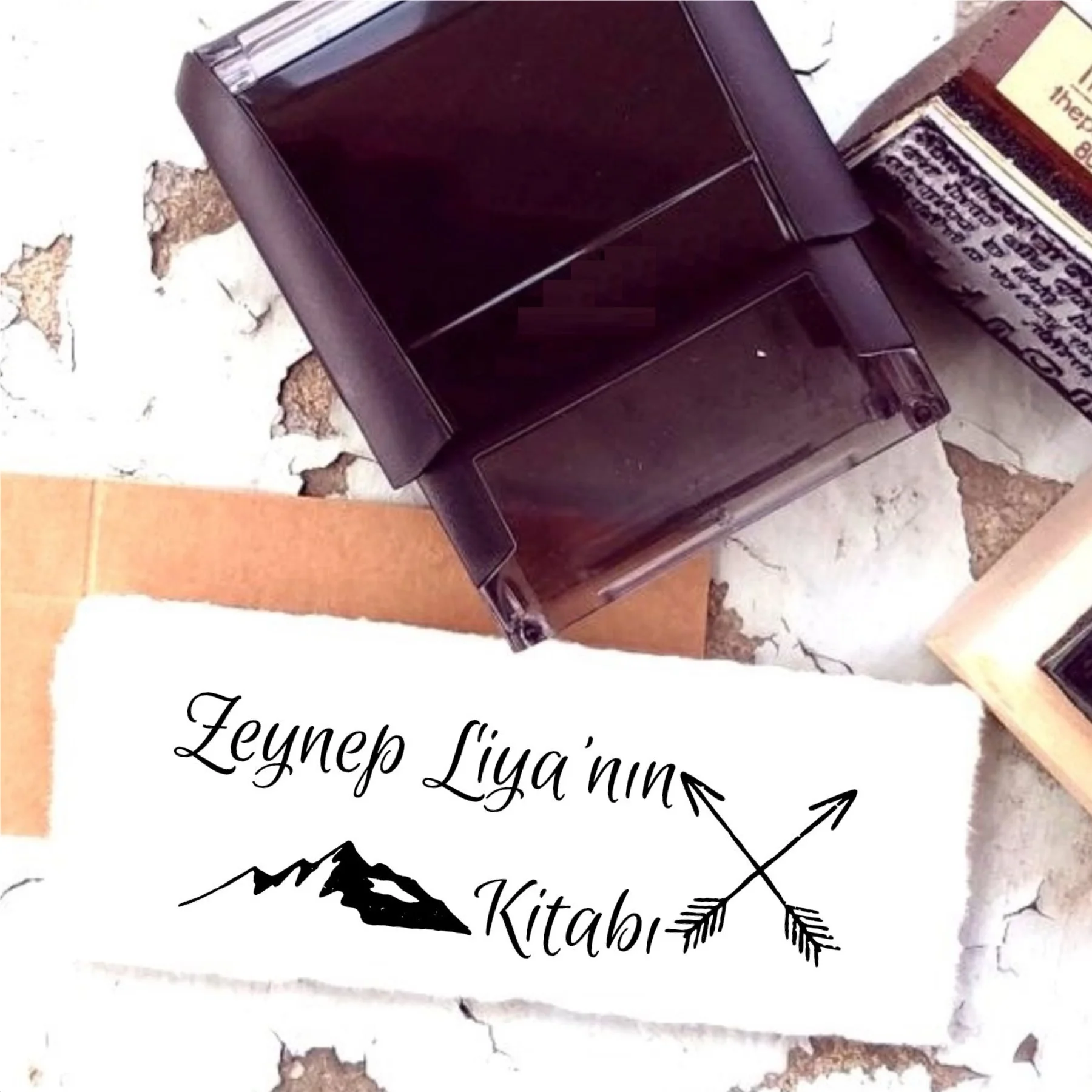 

Personalized Design Name Written Book Stamp-13