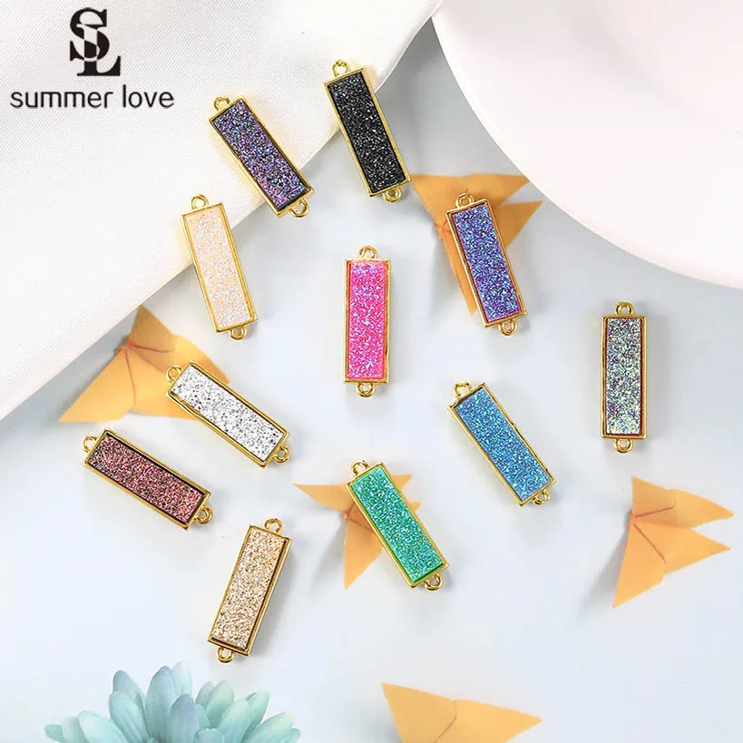 10 шт. прямоугольные подвески для браслета с двумя отверстиями|Ювелирная