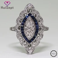 huisept retro charm ring for women 925 silver jewelry accessories sapphire zircon gemstone ring wedding engagement dropshipping