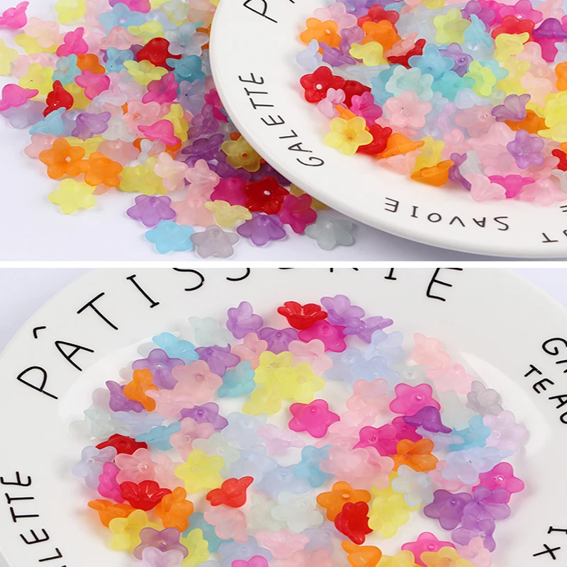 80 шт смешанные цвета Цвет цветы акриловые бусины DIY летние матовый Тора