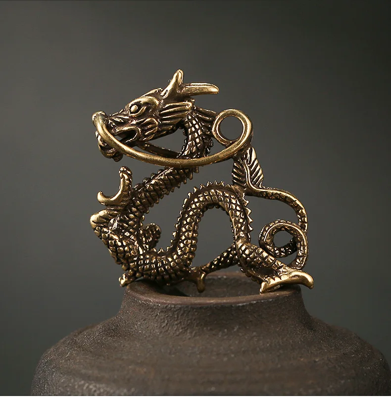 Ручной работы латунный Китайский традиционный талисман дракона DIY орнамент