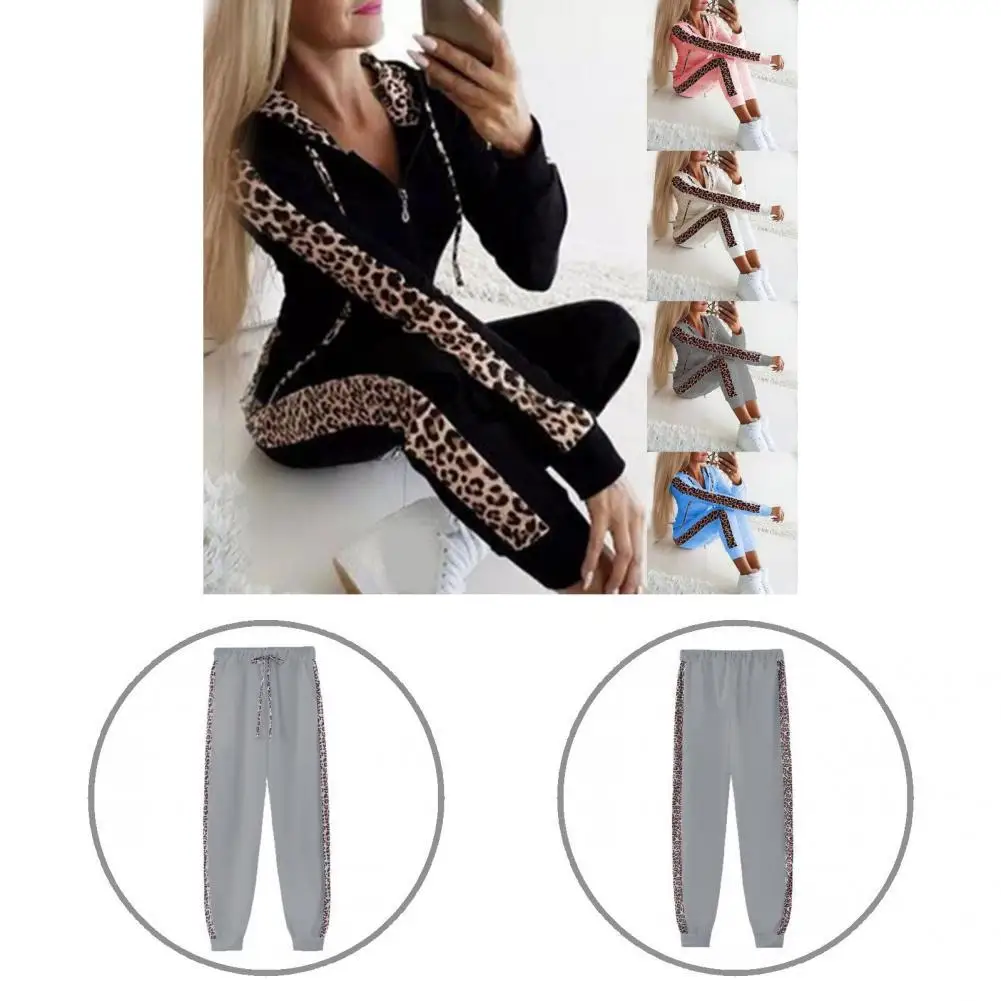 

Ankle Banded Autumn Winter Drawstring Zipper Closure Hoodie Pants Set Streetwear