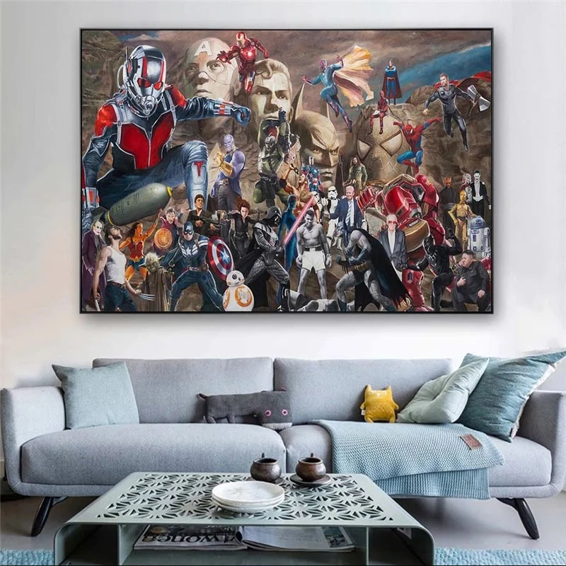 

Marvel Super Heroes Avengers Spiderman Captain America Posters and Prints Wall Art Canvas Painting for Bedroom Living Room Decor