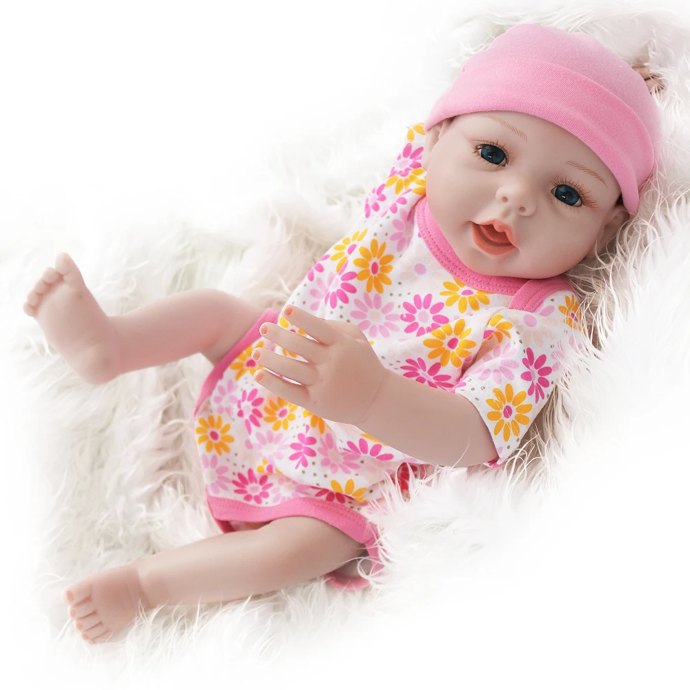 UCanaan/48 см Reborn Baby Doll Мягкие силиконовые детские куклы с голубыми глазами игрушки