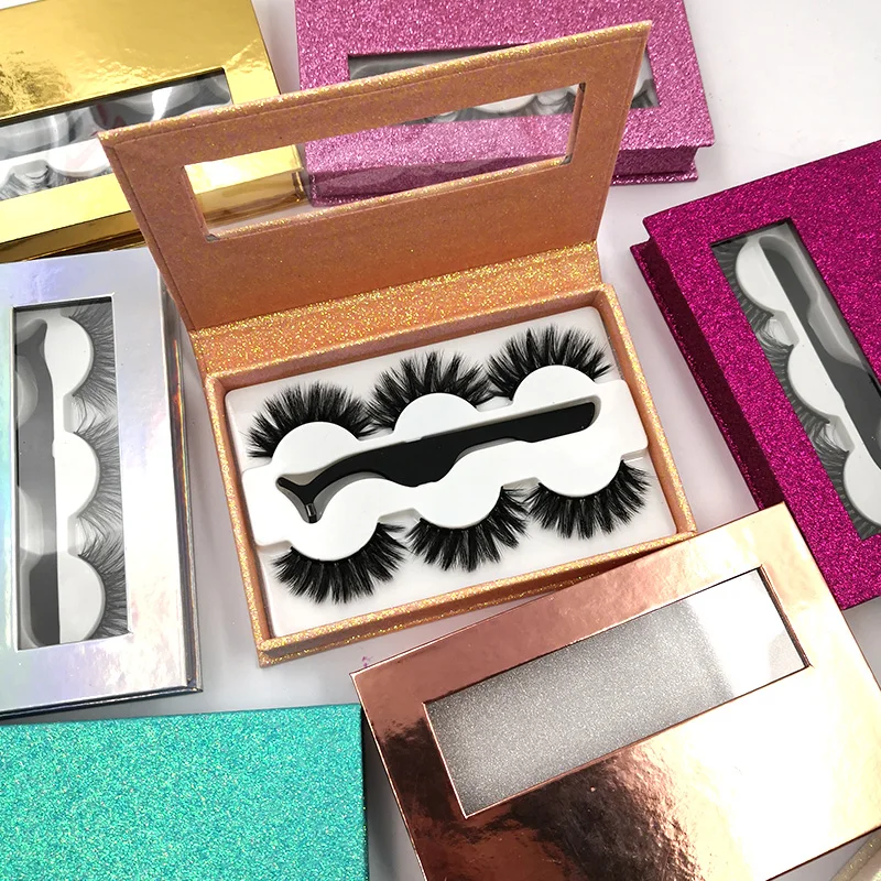 Высококачественные коробки 3 пары 6D норковые Накладные ресницы с пинцетом