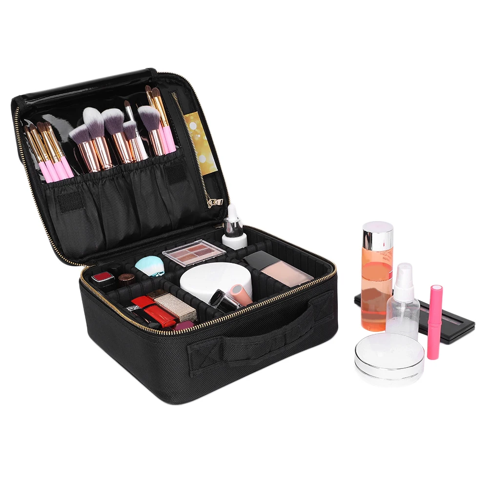 

Professional Cosmetic Makeup Bag Organizer Makeup Boxes Black-S