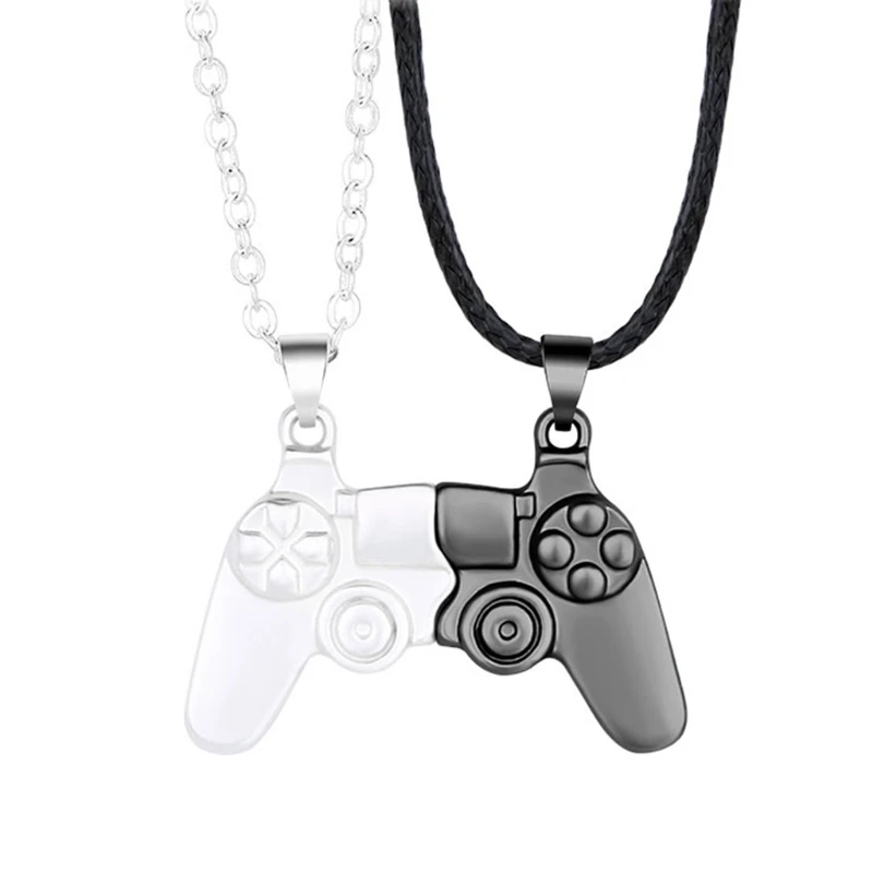 2pcs/Set Magnetic Game Controller Couple Necklace with Gold/Silver Color PS4 Console Pendant Valentine's Day Gift | Украшения и