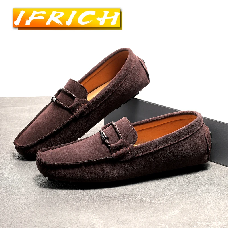 

New Arrival Loafers Shoes For Man Plus Size 48 49 Men Young Casual Shoe Suede Leather Casual Slip On Shoes Big Size Drive Shoe