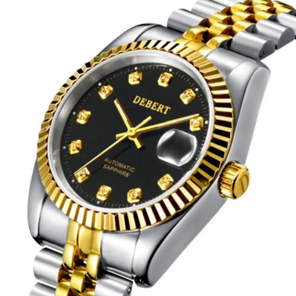 Мужские наручные часы с автоподзаводом debert черный циферблат 21 драгоценность miyota