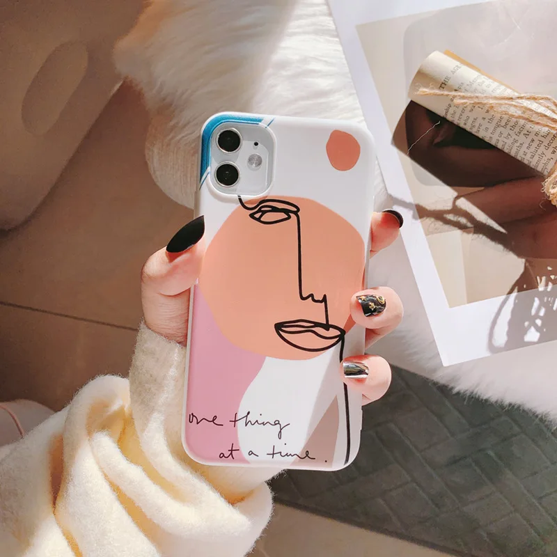 Японский ретро маска для лица абстрактный геометрический чехол телефона iPhone 12 mini