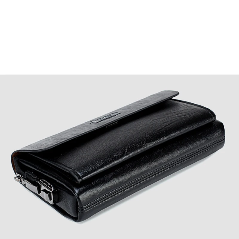 Новый комбинированный кошелек с замком мужской клатч вместительный Ретро