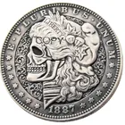 HB(08)US 1887 P-фотокопия монеты с серебряным покрытием в виде черепа монетного черепа