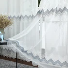 Вышитая Роскошная Тюлевая занавеска для гостиной, занавеска из тонкой ткани с волнами на окна спальни