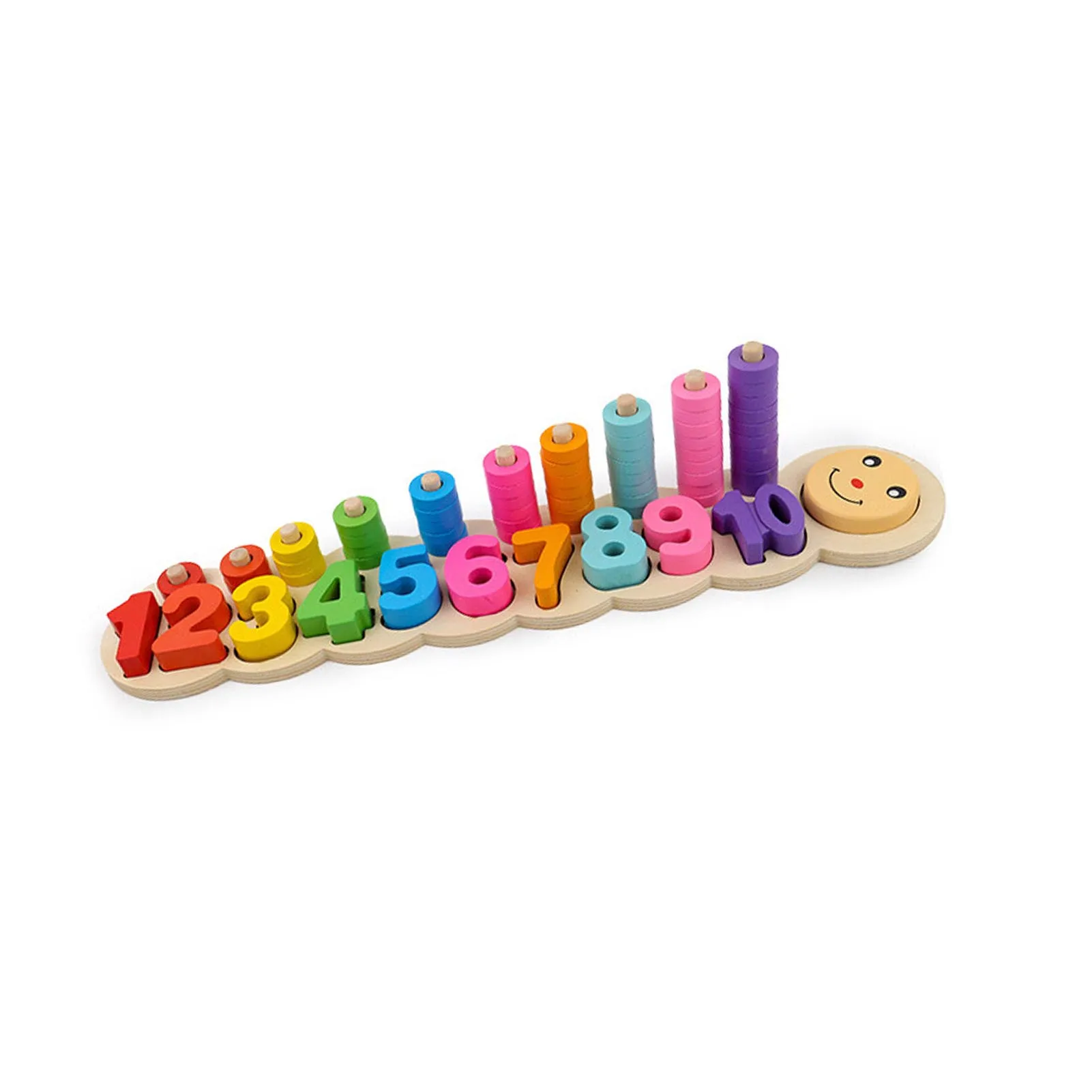 

5 in 1 Montessori Math Toys Kids Educational Wooden Toys Fishing Count Numbers Matching Digital Shape Log Board Puzzle Toys