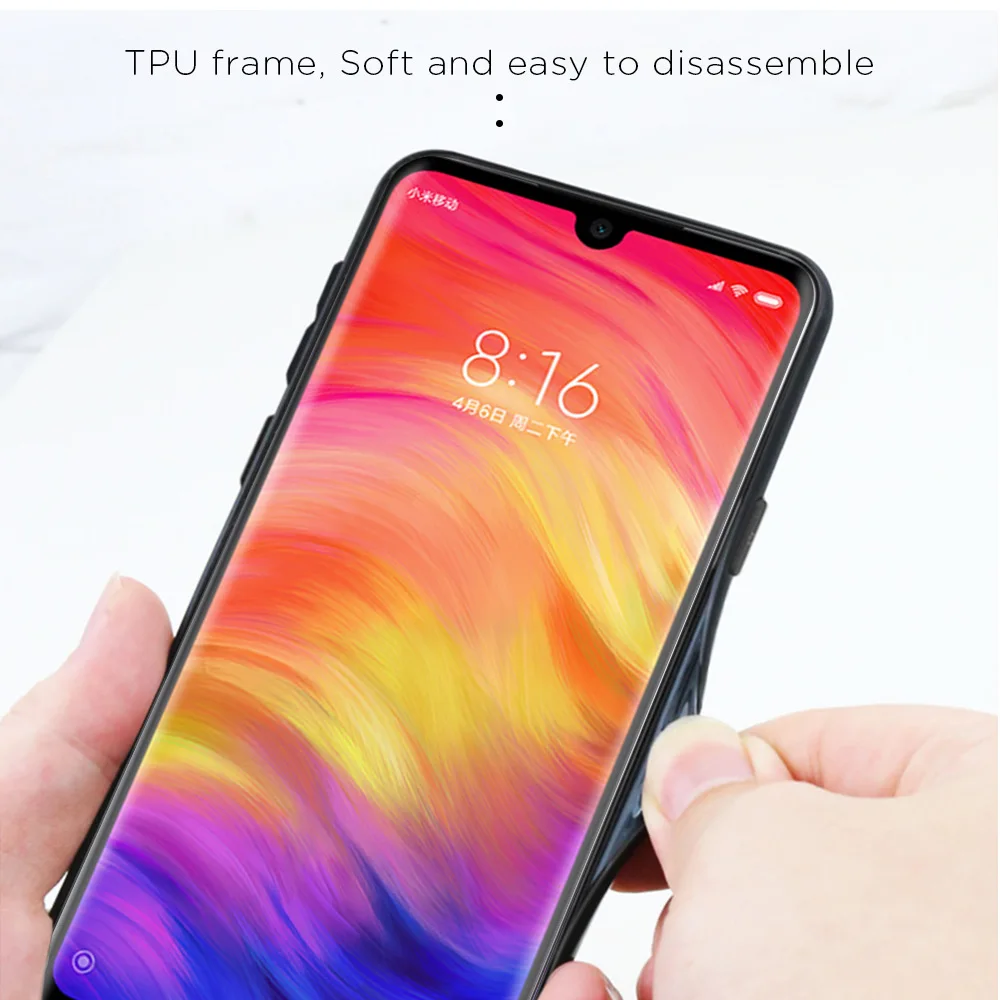 Gradient Tempered Glass Phone Case For Redmi Note8 Pro Note6/7 8A 5/6/7 Xiaomi 6/8/9 9SE 8Lite for One Plus Fitted |