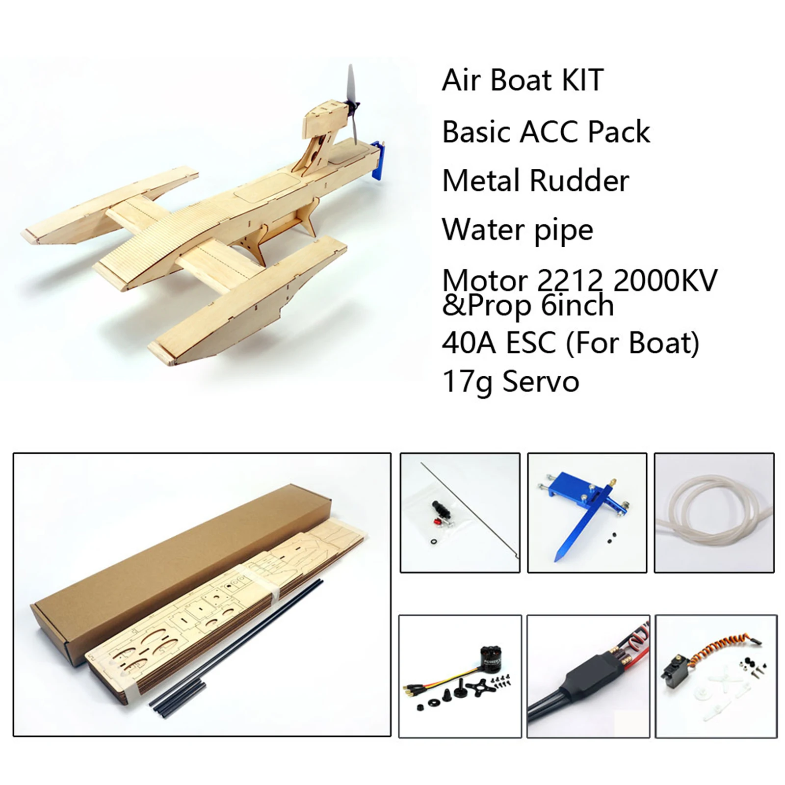 RC Boat Outdoor Pools and Lakes Toys for Kids Boys DIY Assembly Wooden Boat Model with Motor Servo ESC