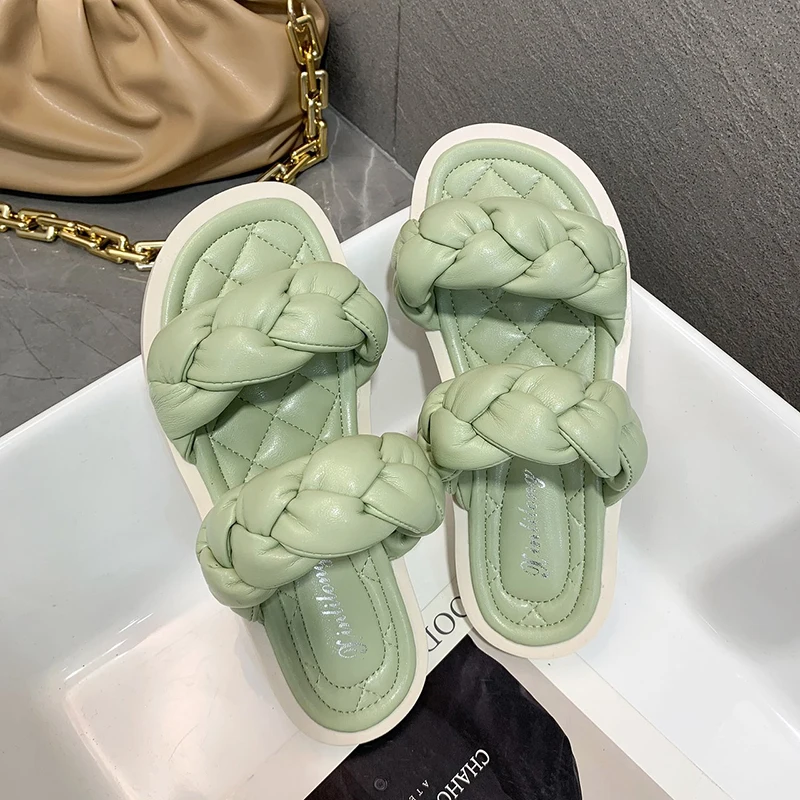 

Slippers Casual Shoes Low Slipers Women Slides Shale Female Beach Luxury Summer Flat Soft 2021 Sabot PU Rome Basic Low Shoes Wom