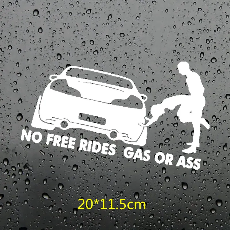 

Car Sticker Decorative Mocker Paper No Free Ride Gasoline Funny Decorative Accessories Creative Waterproof PVC, 20cm * 15cm