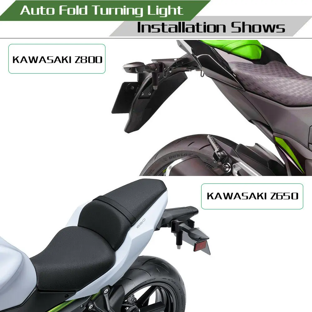 

New Design Motorcycle Auto Fold Folding Flip Turn Signal Light Indicator Fit For KAWASAKI Z900 Z 900 2017-2020