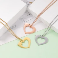 heart love hollow pendant necklace women girl stainless steel rose gold charms accessories fashion jewelry lovers birthday gift