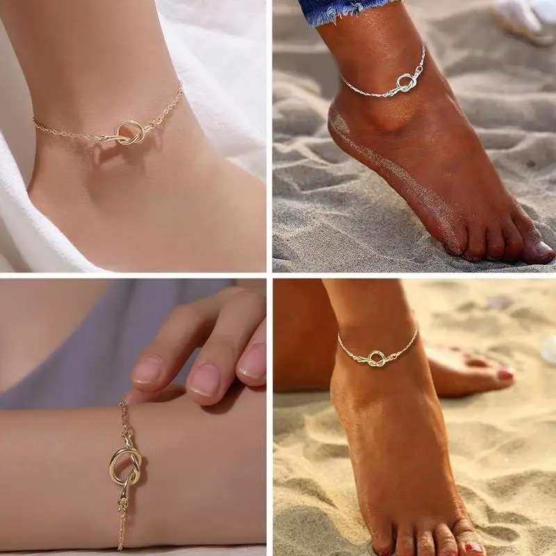 Новый модный металлический женский браслет с узлом стальной геометрический