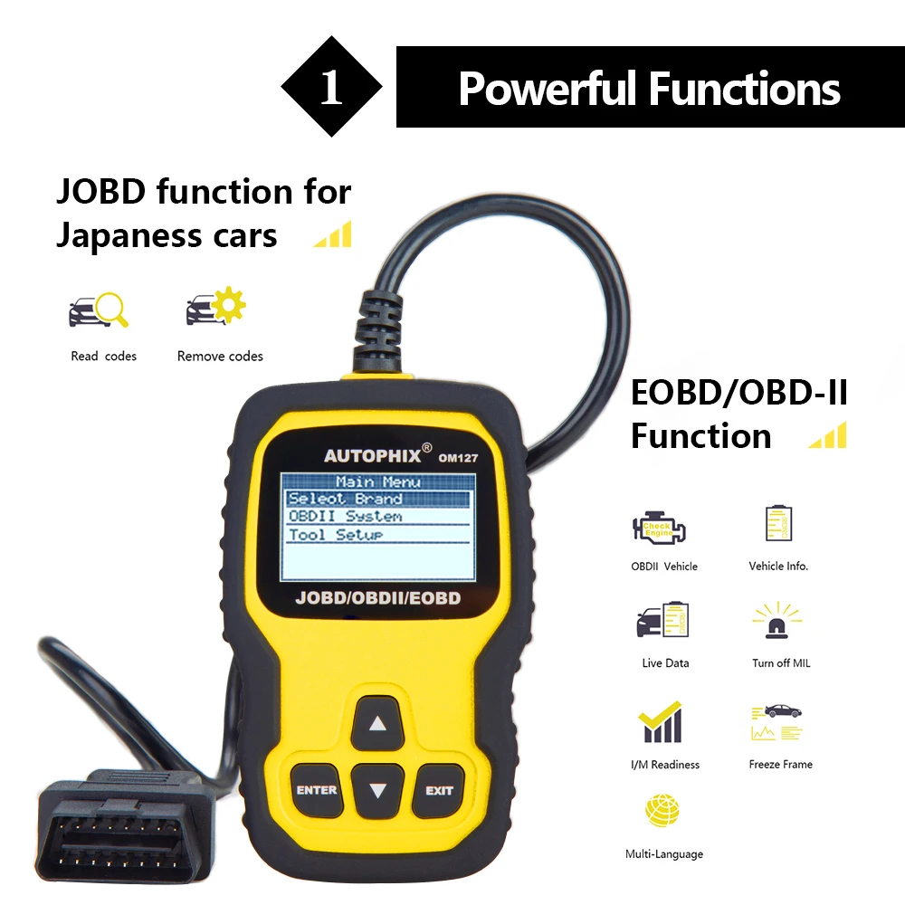 Om127 OBD OBD2 автомобильный диагностический инструмент считыватель кодов ошибок