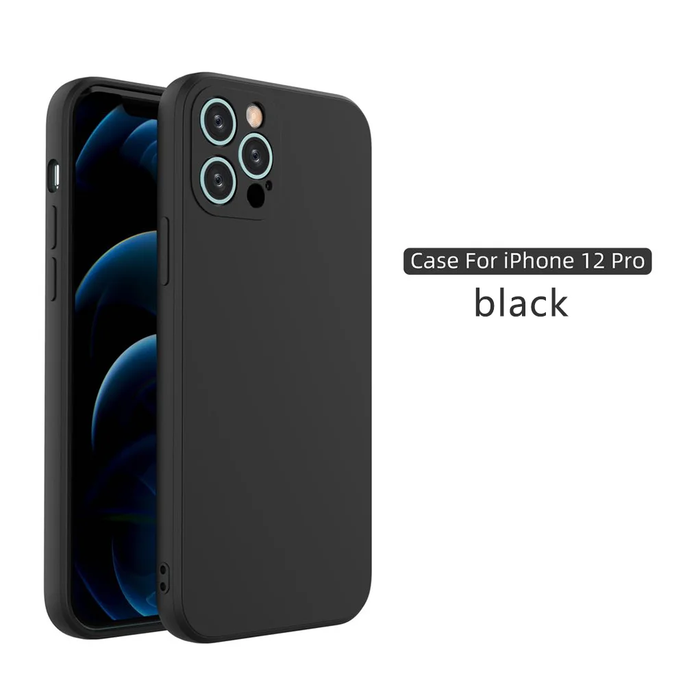 Luxury Original Square Soft Phone Case For iPhone 12 11 Pro Max IPhone Camera Lens Protection Mobile Cover | Мобильные телефоны и