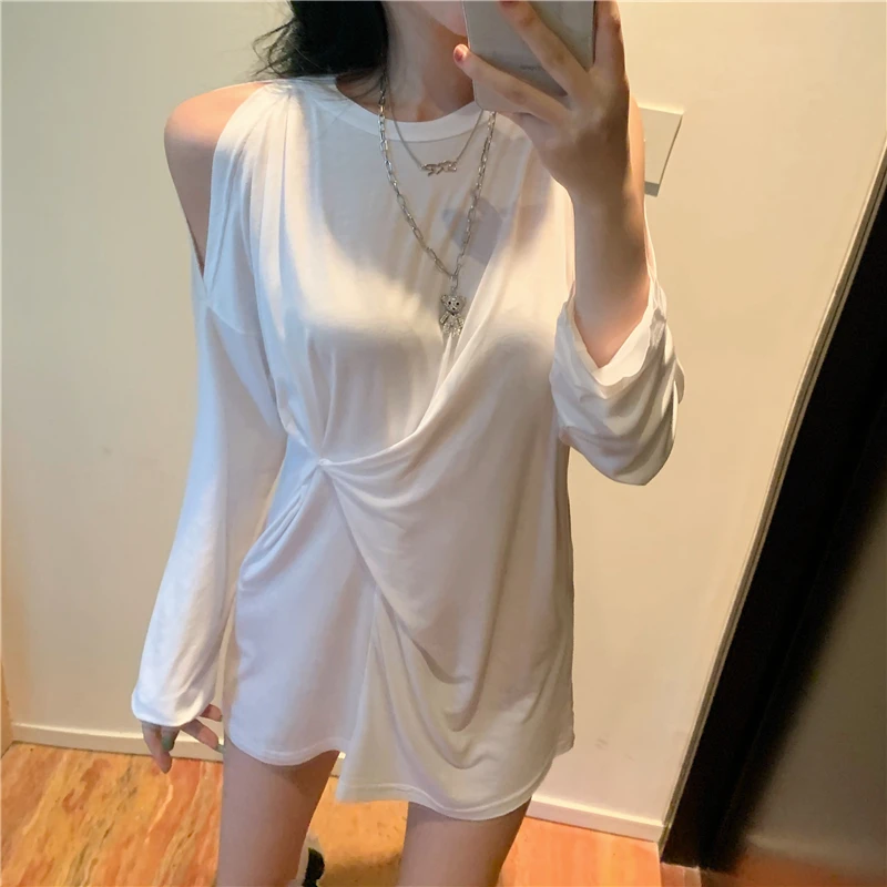 

2021 New and Thin Summer Hong Kong Style Candy Color Sun Protection Long Sleeve T-shirt Female Online Influencer Bottoming Shirt