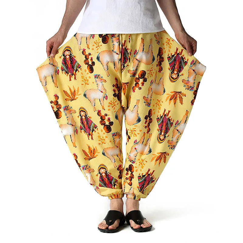 

Mens Cotton Baggy Hippie Harem Pants 2021 Brand New 3D Print Joggers Sweatpants Men Harajuku Streetwear Pantalones Hombre xxxl