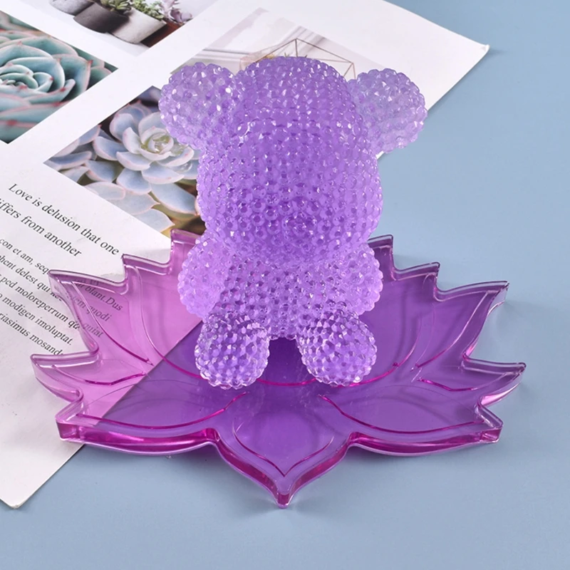 

DIY Crystal Epoxy Resin Mold Lotus Coaster Tray Cup Mat Casting Silicone Mould B36D