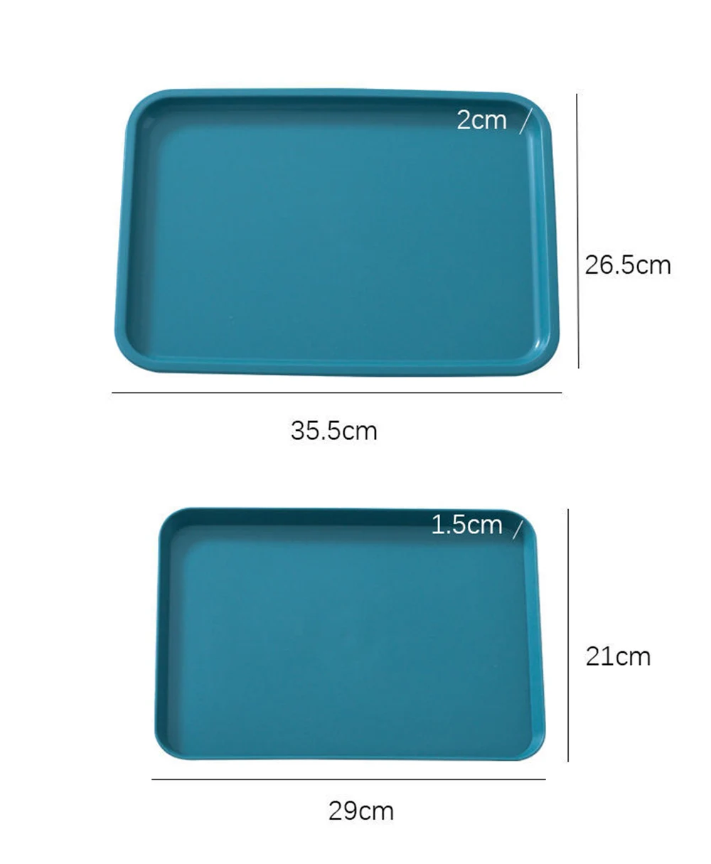 

Dessert Tray Fruit Storage Tray Creative Multi-function Rectangular Plastic Tray Kitchen Supplies Home Kitchen