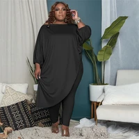 plus size women clothing l 5xl fall long sleeve tops and leggings solid loungewear casual two piece set dropshipping wholesale