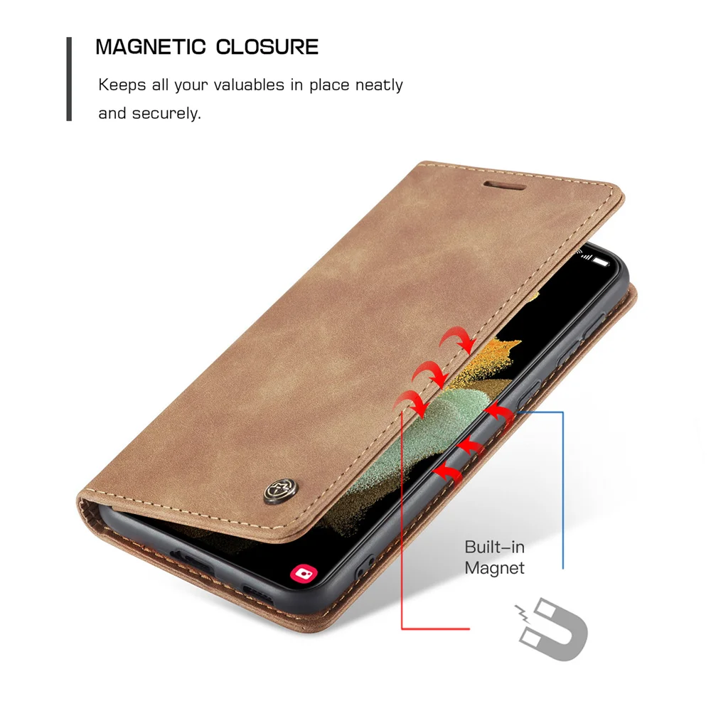luxury flip wallet s21ultra case for samsung galaxy s21 s20 fe s10 s9 s8 ultra plus s7 edge leather card stand phone bags cover free global shipping