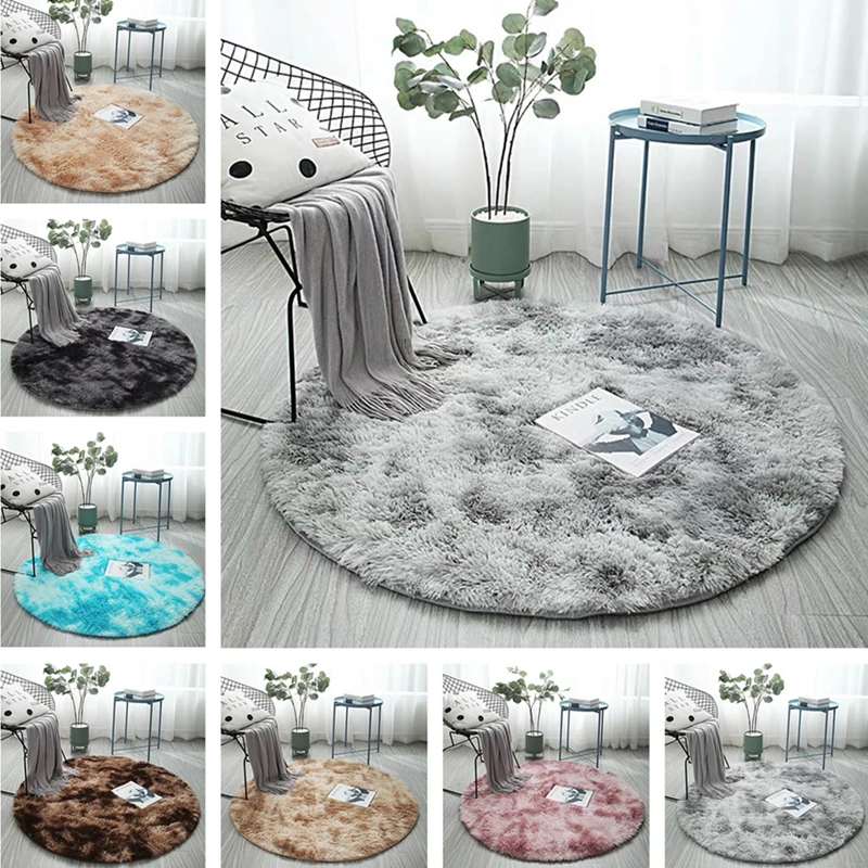 Цветной круглый ковер в скандинавском стиле для детской гостиной спальни синие