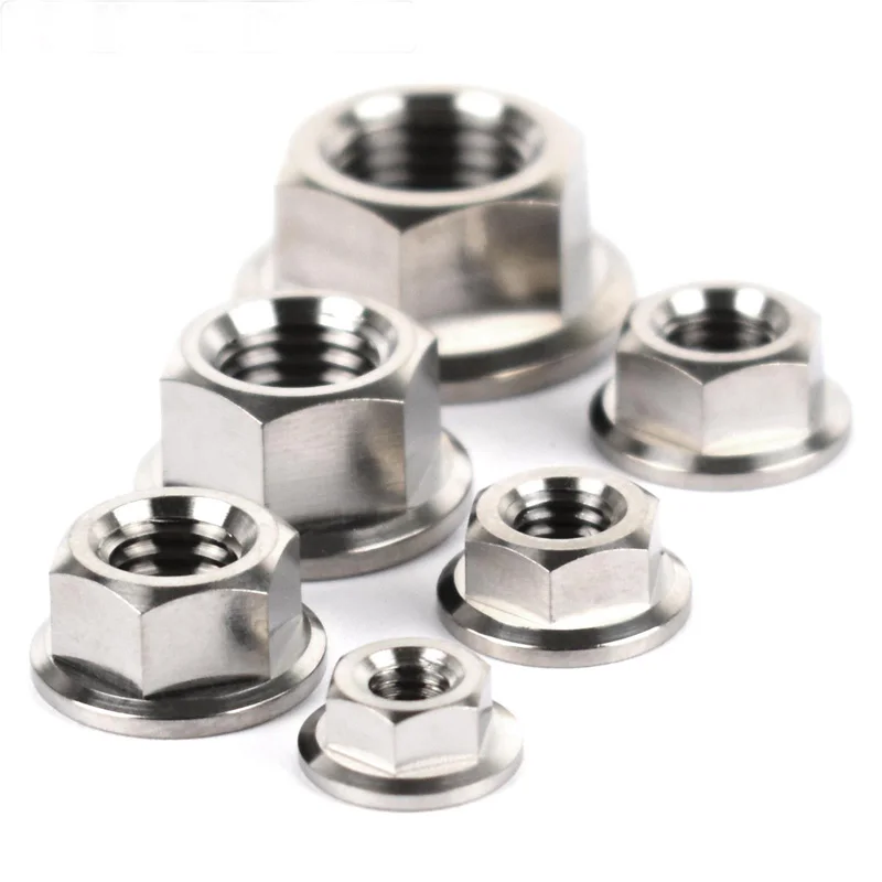 

M5 M6 M7 M8 M10 M12 M14 M16 M18 Titanium Flange Hex Nuts Grade 5 6Al-4V DIN6923