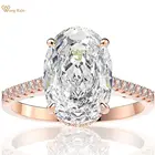 Wong Rain Классический 100% Стерлинговое Серебро 925 пробы 9 карат Овальный образный муассанит драгоценный камень обручальное кольцо ювелирные изделия оптовая продажа