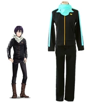 anime noragami cosplay yato costume jacket pants black casual sporting suit unisex clothing tracksuit set