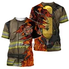 Новинка лета 2021, модная мужская футболка, футболки с 3D-принтом храбрых пожарников, Футболки унисекс в стиле Харадзюку с коротким рукавом, повседневные футболки, топы-18