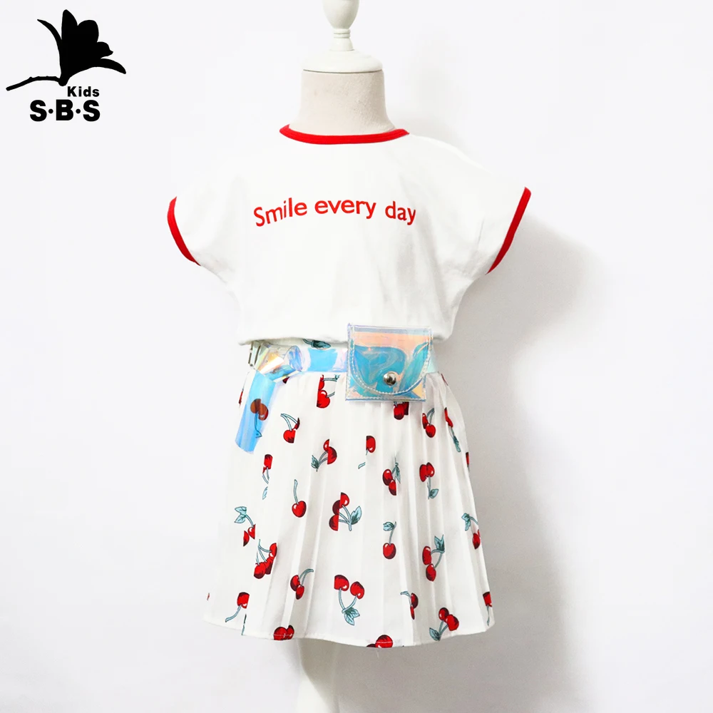 Новый дизайн Летняя короткая футболка шорты юбка платье один комплект Модная