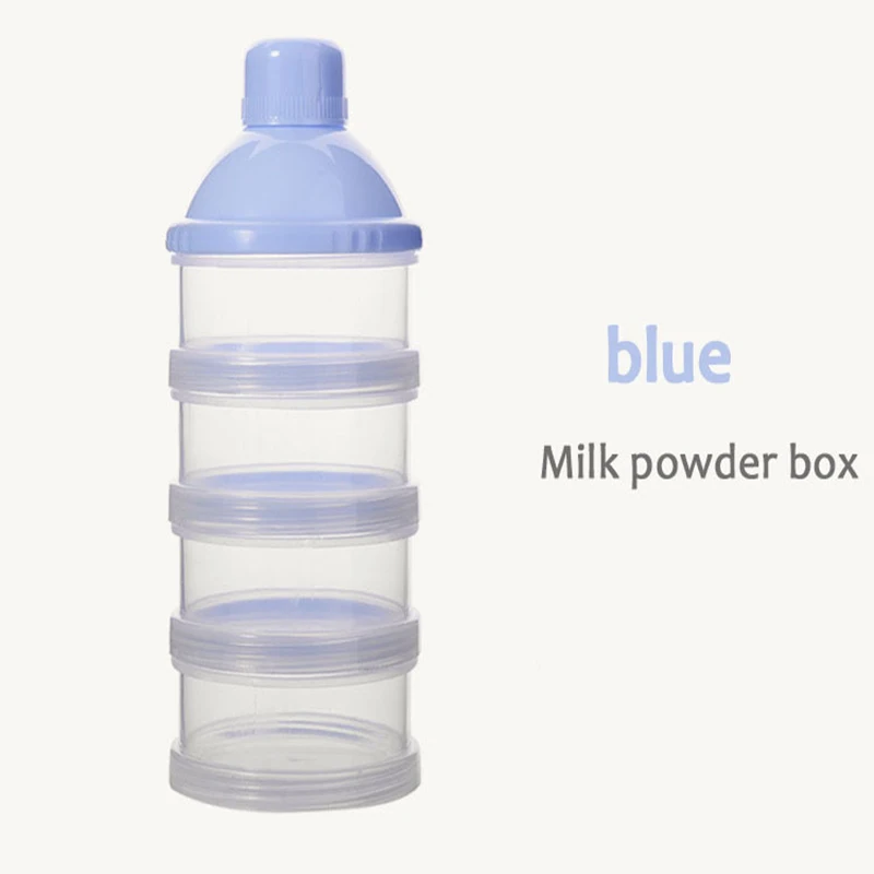 Caja port&aacute;til de leche en polvo para ni&ntilde;os peque&ntilde;os, contenedor de almacenamiento de alimentos, caja de alimentaci&oacute;n s&oacute;lida, cuatro rejillas-2