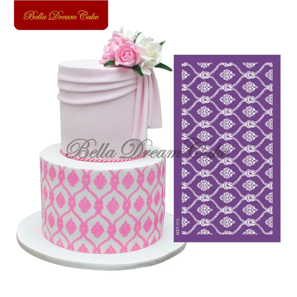 Плетеная веревка цветок кружева дизайн трафареты для торта помадка форма сетка