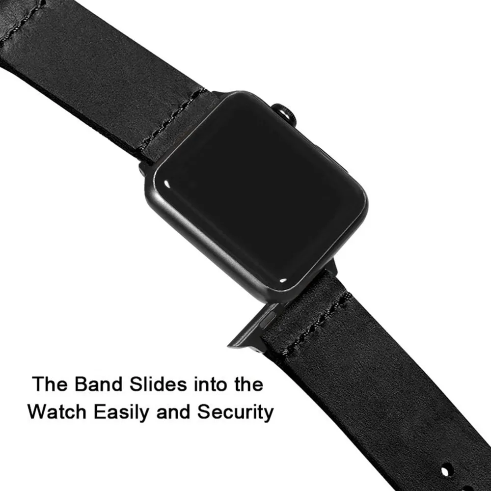

Three Loop Suede Leather Strap for Apple Watch 6 Band Series SE/5/4/3/2 Light Breathable Bracelet for iWatch 44mm 40mm 42mm 38mm