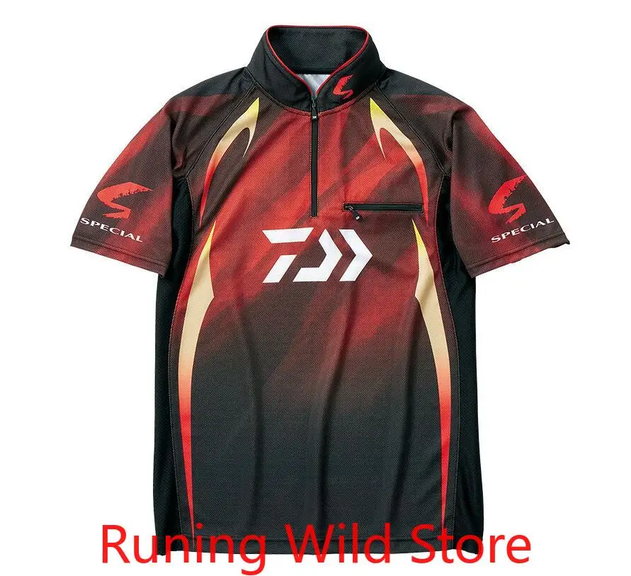 

2021 Summer Brand Daiwa Dawa Clothing Breathable Quick Dry Anti-UV Fishing Clothes Short Sleeve Fishing Shirt Camisas Pesca
