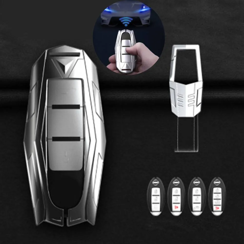 

For Nissan Infiniti Accessories Metal Alloy Car Key Case Fob Chain Holder Cover Key Case Hard Shell