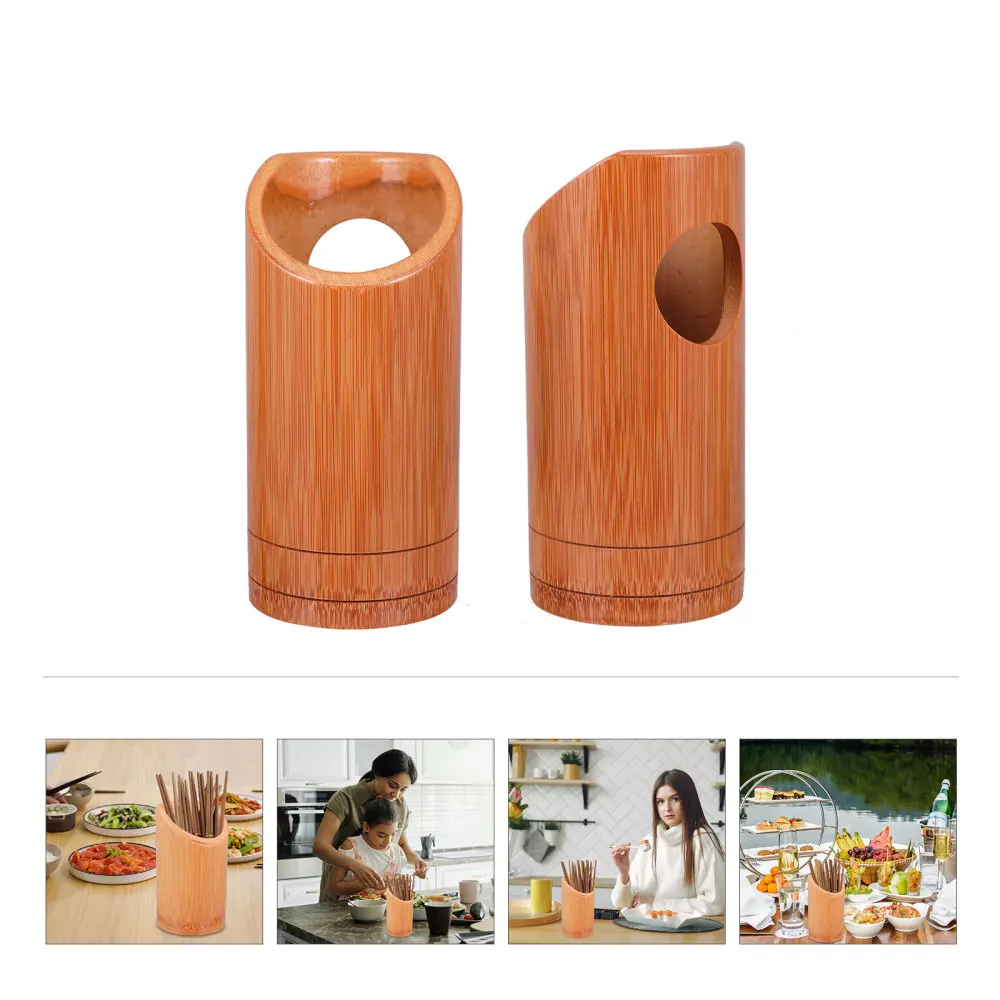 

1pc Bamboo Storage Holder Chopstick Storage Canister Tableware Organizer