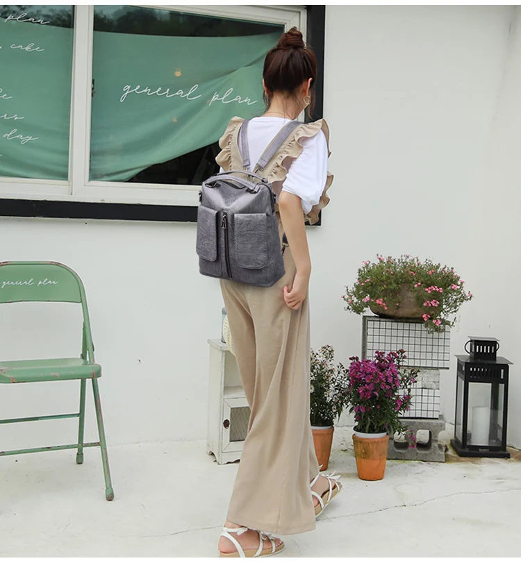 Женские кожаные рюкзаки Mochila Feminina женские кожаные рюкзаки высокого качества школьные рюкзаки для девочек Женские однотонные повседневные Рюкзаки