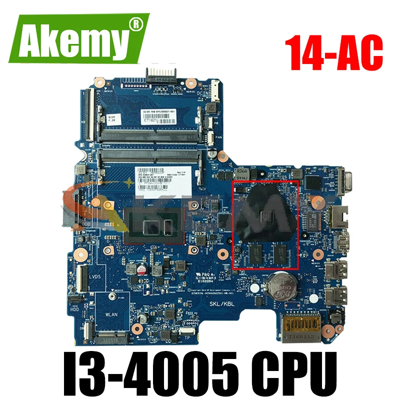 

814045-501 814045-001 для ноутбука HP Pavilion 14-AC I3-4005 Материнская плата ноутбука 6050A2730001-MB-A01 SR1EK 216-0867030 материнская плата для ноутбука