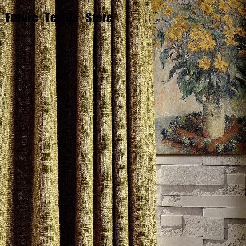 

[nanaka] Curtains for Living Room Bedroom Curtains Modern Minimalist European Curtains Solid Color Curtains Put Burlap Curtains