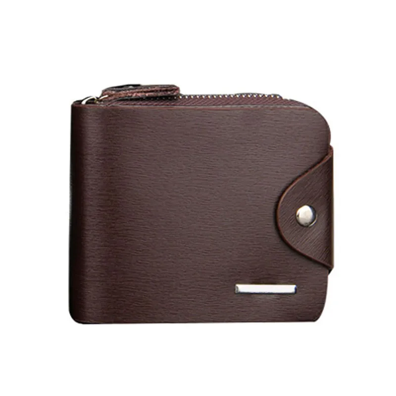 

Fashion Men Short Purse PU Leather Solid Color Zipped Hasp Clutch Money Bag Man Casual Wallet Card Holder New