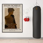 Выставочный плакат Egon Schiele, портрет greti с печатью, картина Schiller, импрессионизм, выставочная печать, украшение музея